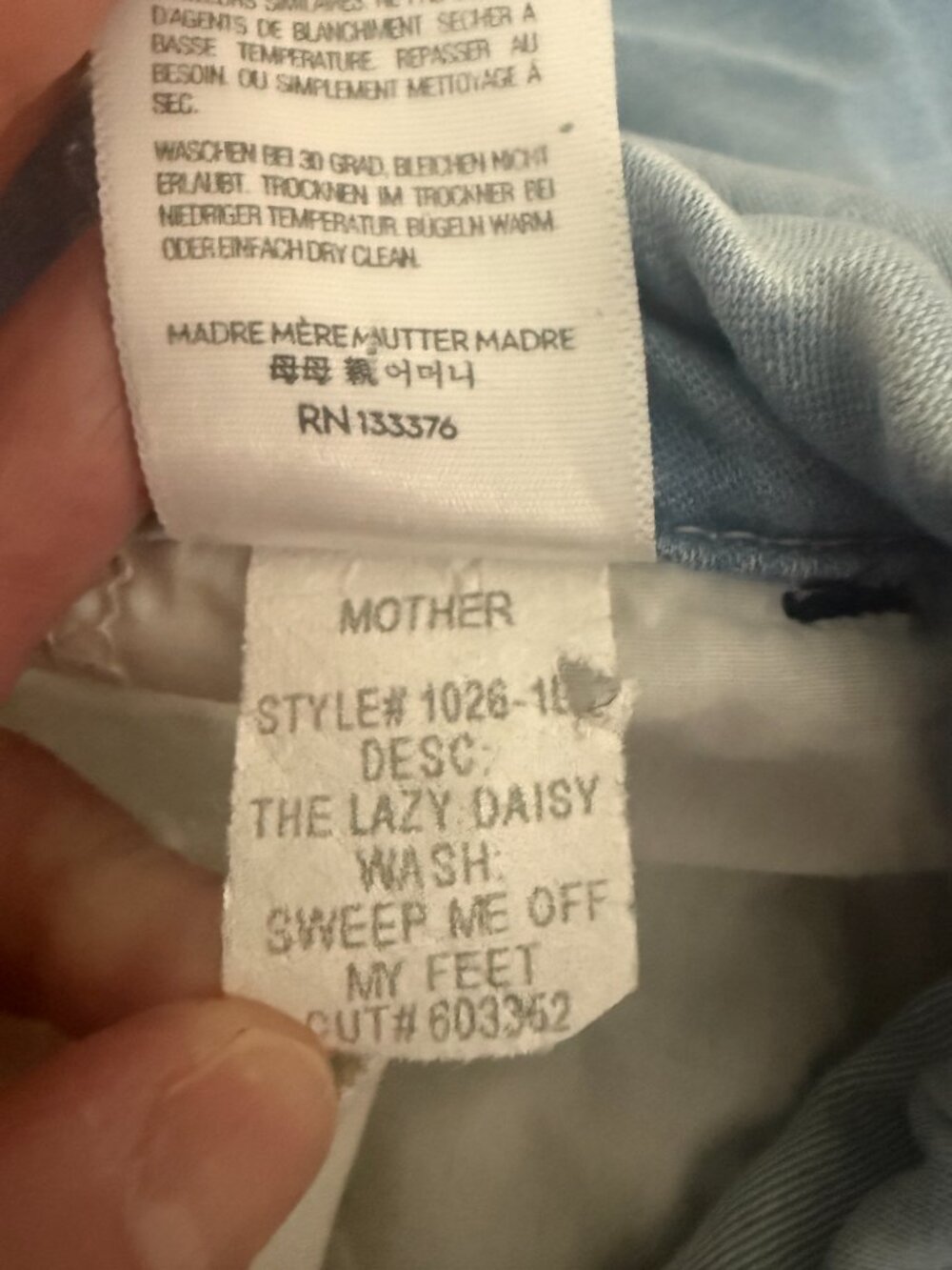 MOTHER The Lazy Daisy Drawstring High Rise Jeans- Straight Leg- Light Wash- 27 - Picture 14 of 14